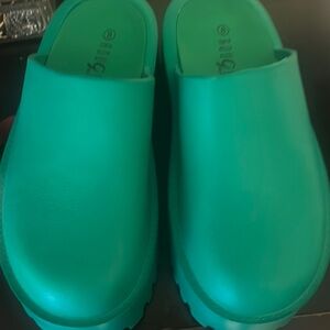 Green Miu Miu Clogs